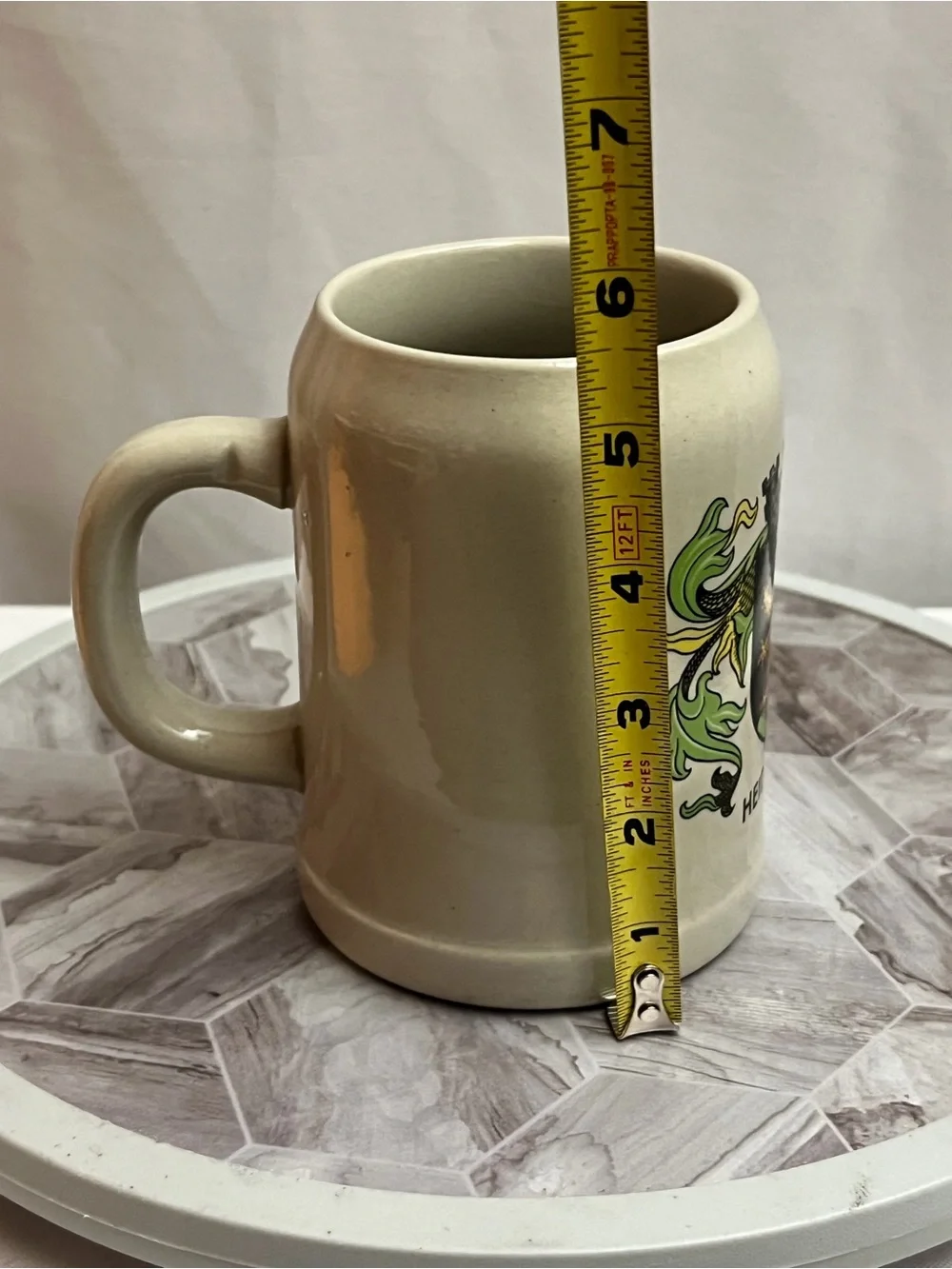 Heidelberg Ceramic Stein with Colorful Crest